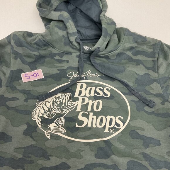 Bass Pro Shops Camouflage Hoodie XS Johnny Morris Logo Cotton Blend Unisex - Picture 9 of 9
